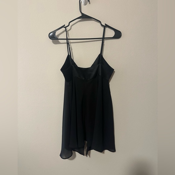 Y2K vintage Victoria’s Secret satin tie front babydoll top black 1999 size small - Picture 2 of 8